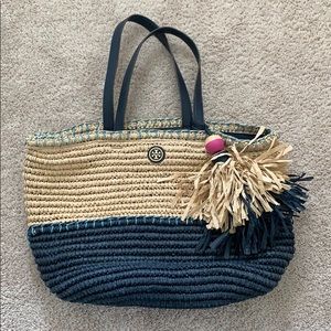 Tory Burch Navy Beach Bag